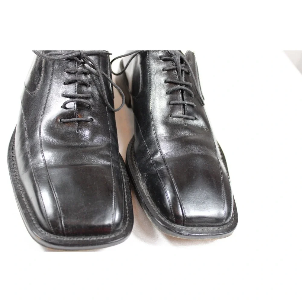Mezlan Mens Black Leather Oxford Dress Shoes Cap Toe Lace Up Spain Size 10.5 M